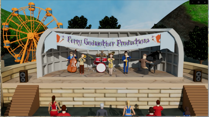3D rendering of a Ferry Godmother Productions festival.