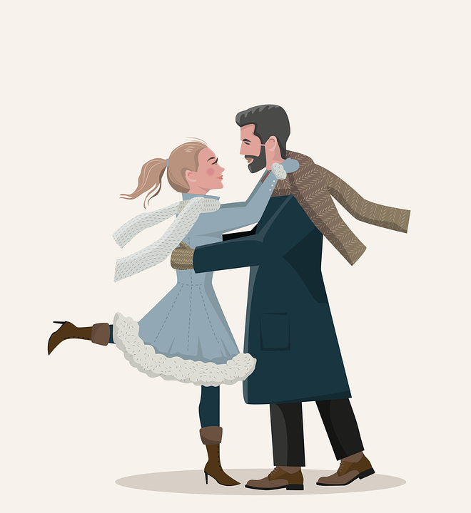 Illustration of a couple in arms.