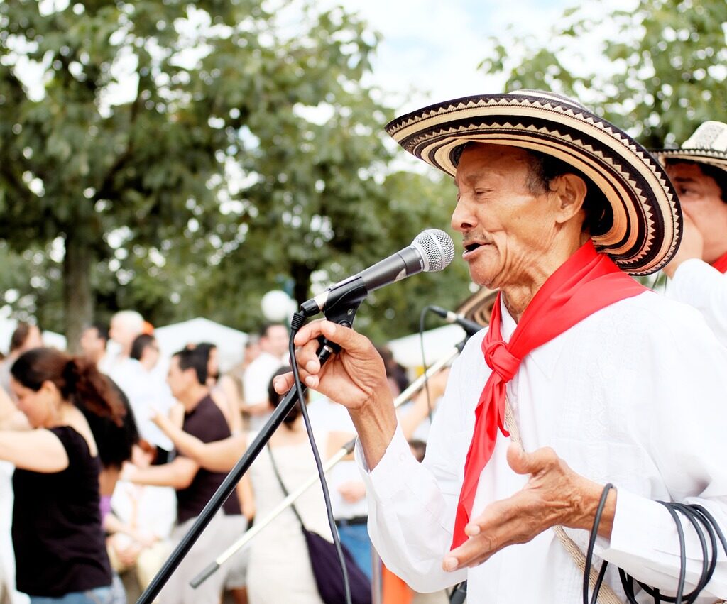 A guy singing.