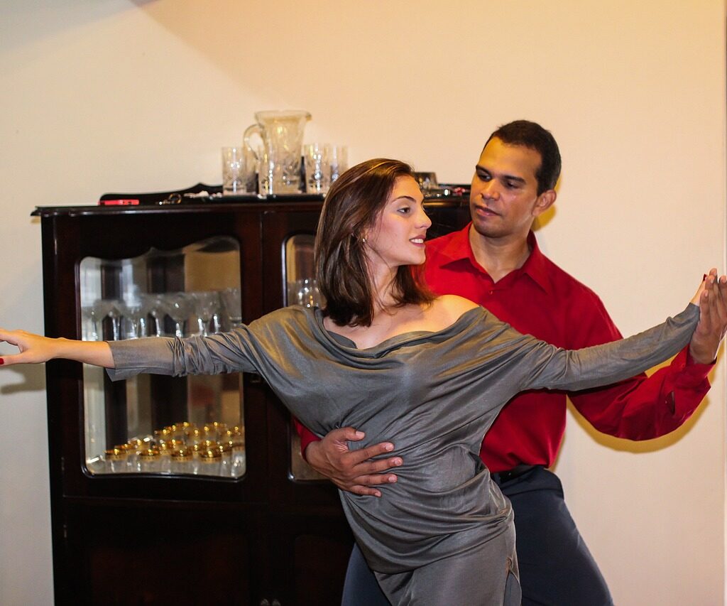 A couple dancing bolero.