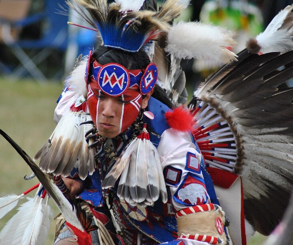 A person at a pow wow.