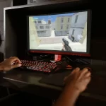 Person playing Counter Strike.