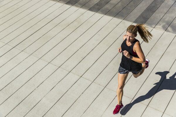 A woman running