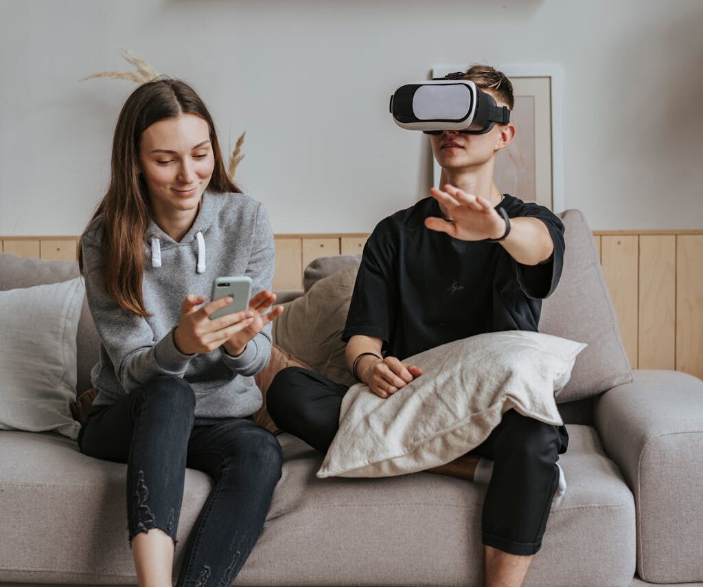 two people playing in vr