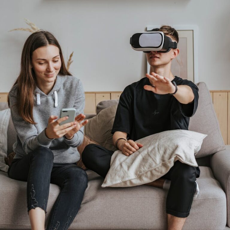 two people playing in vr