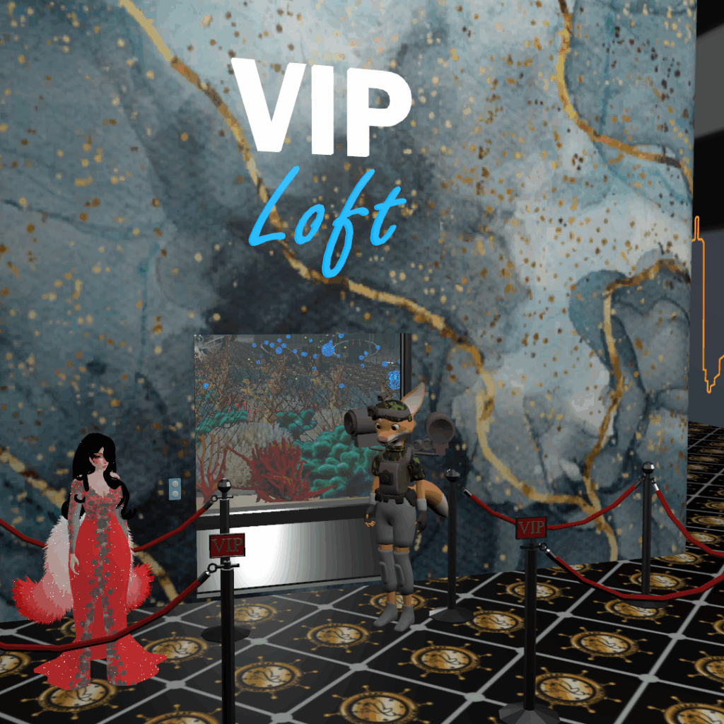 Ferry Godmother and FGPhotographer in front of the VIP loft in the Roller Rink.